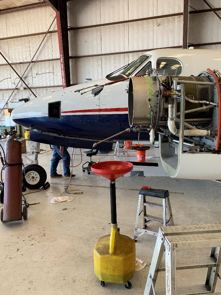 jet engine in field repair